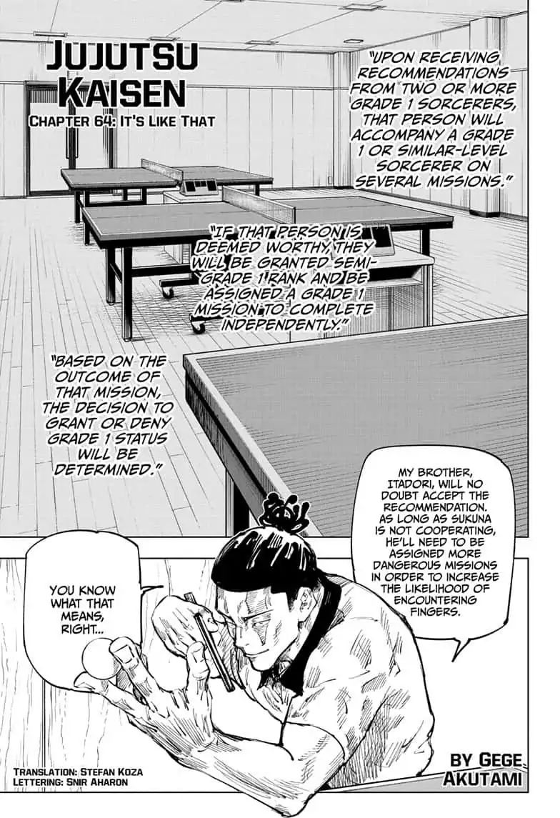 Jujutsu Kaisen chapter 64 page 1