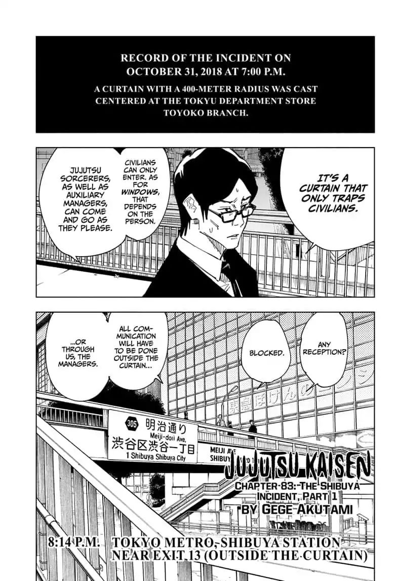 Jujutsu Kaisen chapter 83 page 1