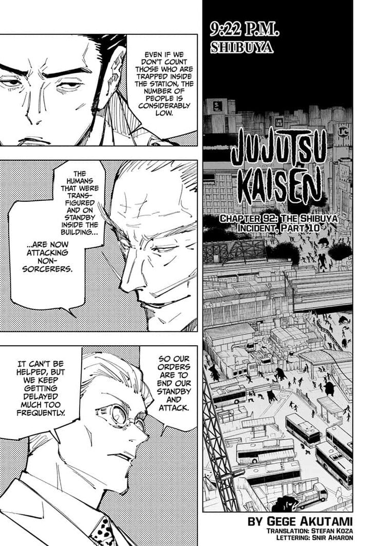 Jujutsu Kaisen chapter 92 page 1